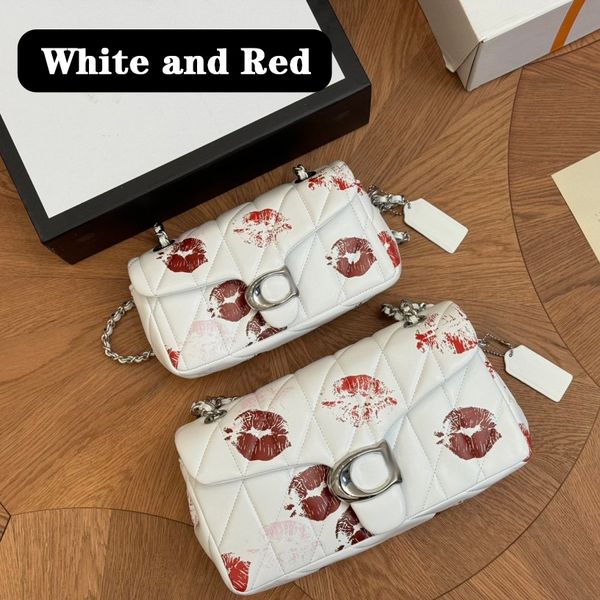 Red Tasche gesteppte Tabby -Tasche weiße Umhängetasche Designer Handtaschen Crossbody Taschen hochwertige weiche echte Lederkettenbeutel Geldbörsen Designer -Designer -Kreuzkörperbeutel