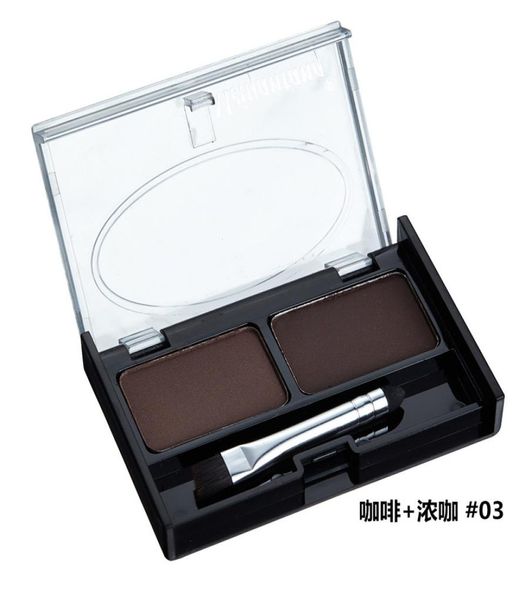 Wholepashion Women Ladies Girls Professional 2 Colors Makeup Shading Kit Powder Brow Brow и щетка Mirror4307408