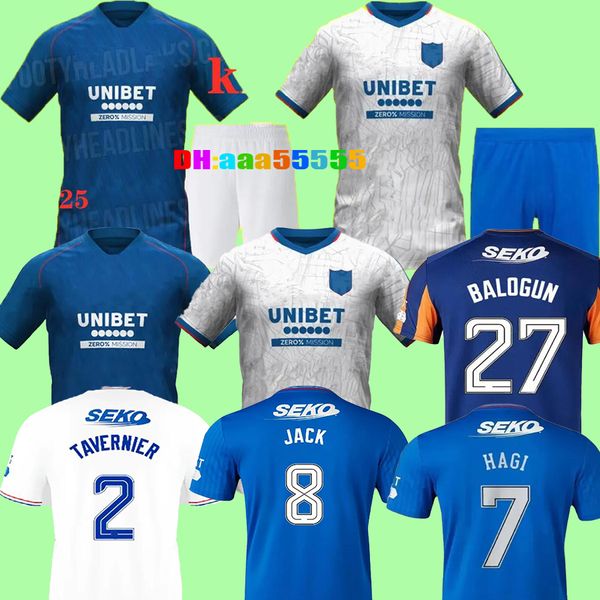 24 25 Glasgow Rangers Soccer Jerseys 2024 2025 Home Blue Sakala Kent Tavernier Morelos Colak Hogan Hom