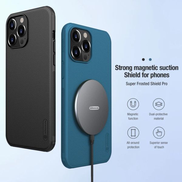 Chargers Original Nillkin Super Frosted Shield Pro Magnetic Case para iPhone 14 13 Pro Max Hard PC Fosco para o iPhone 14 Plus