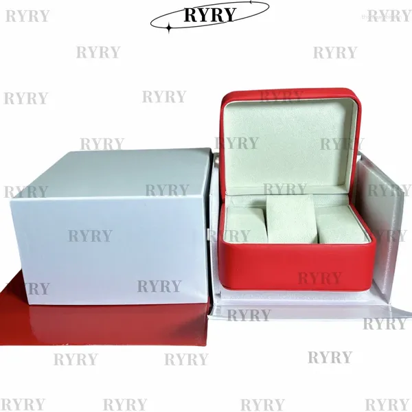 Caixas de relógio Caixa de couro Ouro e Red OG com cartão de papel Caso BR Personalizar jóias de madeira Exibir presente de casamento Ryry