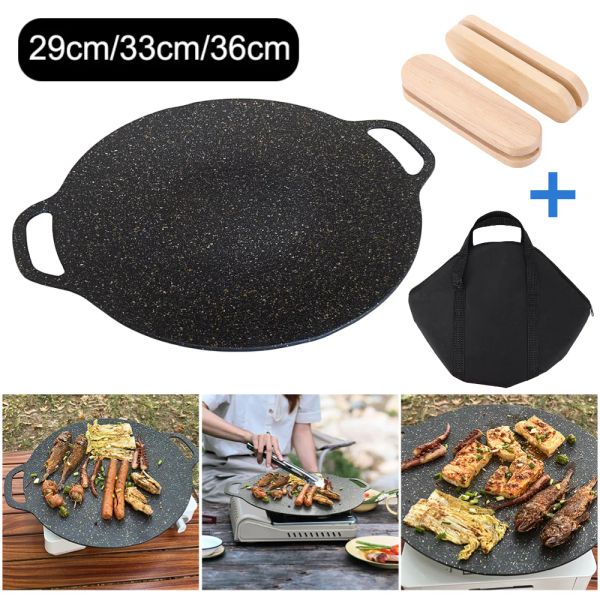 Grills Outdoor Grill Pan Korean Braten Breating Pfanne Nicht -STIAK -Grillplatte Induktion Kocher BBQ Backschale Camping Küche Backware