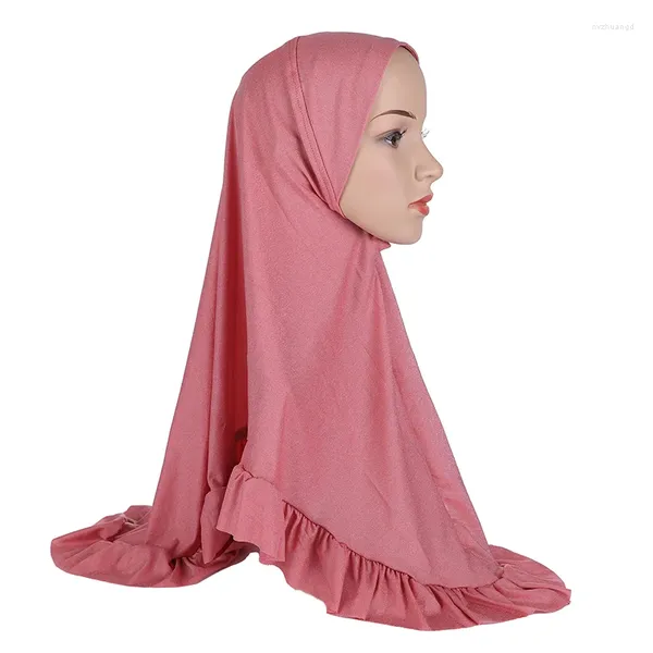 Abbigliamento etnico H1456 Hijab istantaneo di grandi dimensioni semplici con le brischi bellissimo preghiera per la sciarpa musulmana Cararfta gibab Khimar Ramadan Gift