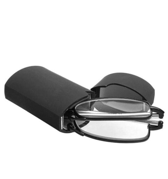 Mini Design Reading Glasses Men Mulheres dobrando copos pequenos quadro de óculos de metal preto com Box3117276 original
