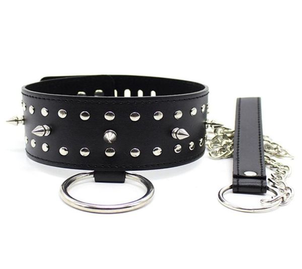 Lockable PU Leather Collar Candrage Corrente de Restrição de escravos em jogos para adultos para casais Fetish Sex Products Toys for Mulher e Men 5381081