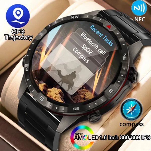 Orologi 2023 Nuovo GPS Smart Watch Men Android iOS 360 * 360 HD Touch Screen Sport Sport Fitness Watch Bluetooth Call Bluetooth Smartwatch impermeabile