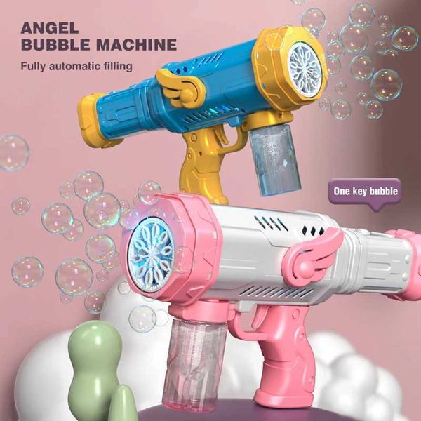 Gun Toys Kids Automatic Electric Bubble Gun Rocket Bubble Machine Maker Maker Мылова -пузырьковое пистолет с светодиодной игрушкой для детей Свадьба T240507