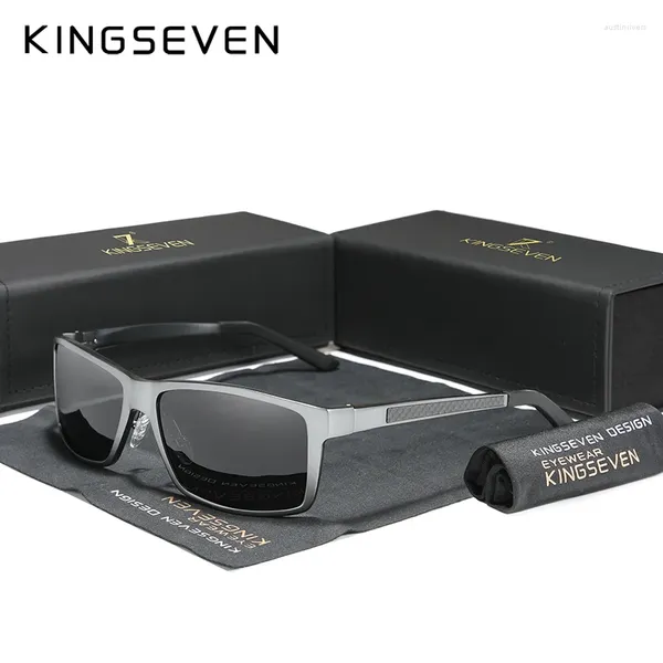 Sonnenbrille Kingseven Aluminium polarisiert für Männer UV400 schützen Anti-Reflexionen Männliche männliche Fahrbadeblächen-Brillenzubehör