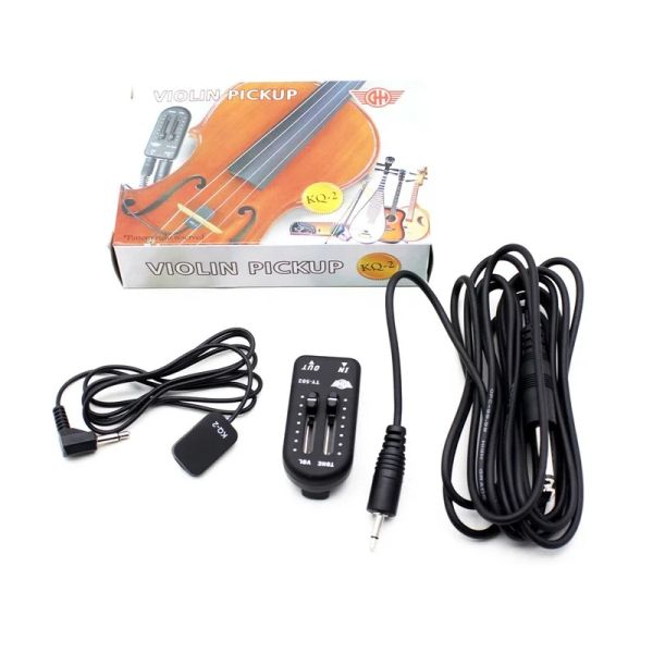 Acessórios KQ2 Transdutor de coleta de contato piezo com volume Tuner Audio Cable Sticker para instrumentos de violino de violão de guitarra