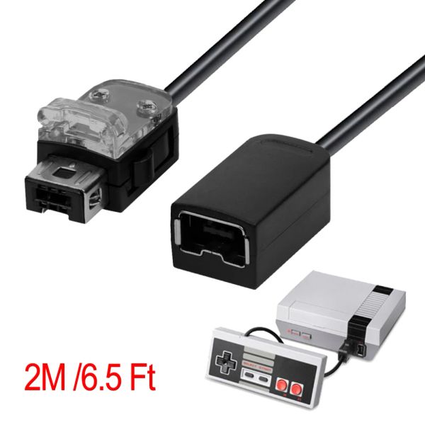 Cavi cavi 2 m/6,5 piedi Cord Extender Game Cable per Nintendo Classic Mini NES per controller Wii Black