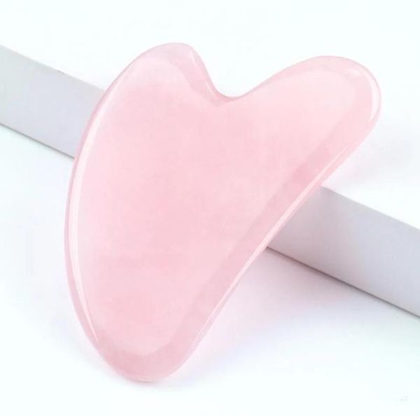 Rose Gua Sha Stone Quartz Pink Jade Board Naturalstone Craper Scraper Chinese Guasha Pad WLL8661976135