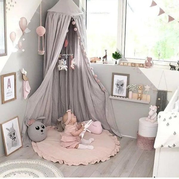 Teppiche 2024 runde einfarbige Spitzenspiel Matte Krabbeln Babyzimmer Teppich Kinder dekorative Decke