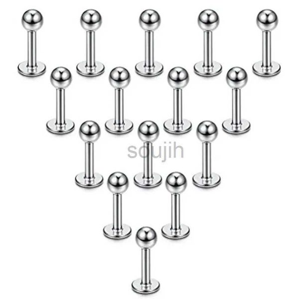 Body Arts 15pcs 16G Anelli per labbra in acciaio inossidabile per levate per piercing Monroe Bottoms Carilage Tragus Erizzò 6/8/10/12mm D240503