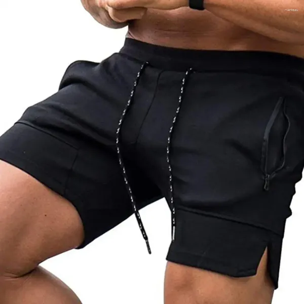 Herren Shorts Fitness Workout Reißverschluss Taschen Gerade Typ Verband komfortable Baumwollmischung für Strand