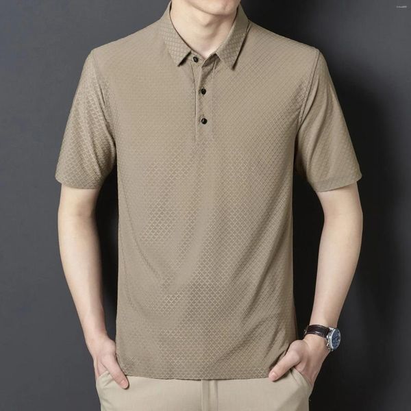 Мужская половая футболка Polos Djuf2024 изготовлена ​​из ледяного шелка, которая гладкая и нежна
