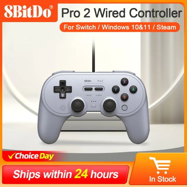 Мыши 8bitdo Pro 2 Wired Gamepad для Nintendo Switch PC Gamepad Retropie Raspberry Pi Ultimate Software Регулируемые триггеры волос