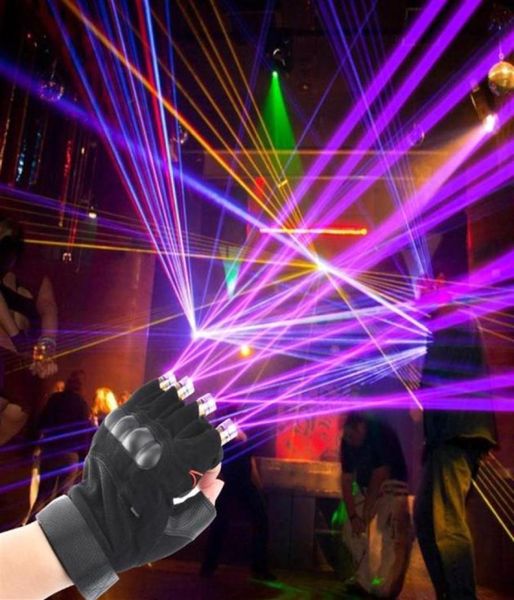 Rotgrüne lila Laserhandschuhe Tanzbühnenhandschuhe Laser -Palmlicht für DJ Club Party Bars Bühne Fingerlicht persönliche Requisiten241S7380556