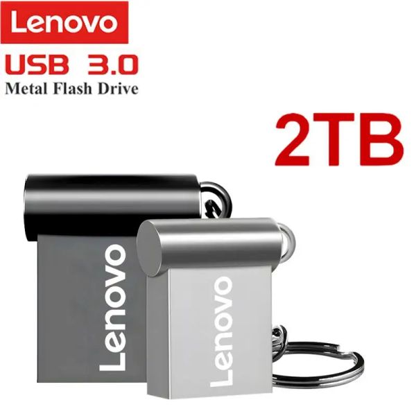 Adaptör Yeni Lenovo 2TB USB Flash Drive USB 3.0 Pen Sürücü Su geçirmez Pendrive 1 TB Flash Disk Memoria PS4 PS5 Oyun Ücretsiz Kargo için USB