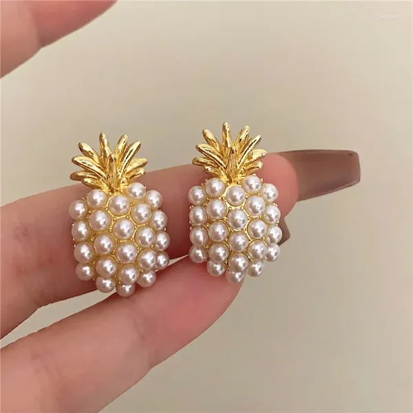 Gestüt Ohrringe Metall Ananas Perlen europäisch und amerikanischer Stil personalisierte Modedamen Mädchen Reisen Accessoires