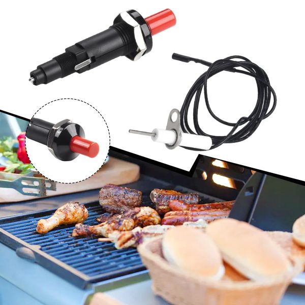 Grills Universal Piezo Spark Zündset mit Kabel Langer Druckknopf Küchenkrüde auf Gasgrill BBQ Home Appliance Accessoires