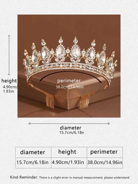 Jóias de cabelo de casamento ITACAZZO Coroa de cabeça nupcial Coroa de cabelo aprimorada estilo Tira Fácil de usar adequado para festas de casamento e aniversário femininas