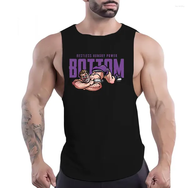 Erkek Tank Tops Spor Salonu Moda Spor Tarzı Karikatür Muscle Adam Dört Seasons Fitness kolsuz yelek rahat nefes alabilen hızlı kuru