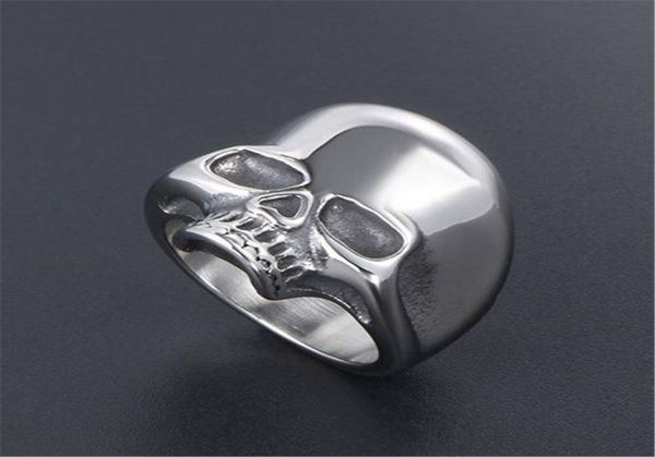 Vintage Men039s Skull Skull Skull Rings de aço inoxidável Ring Jóias para homens Acessórios de alta qualidade Orname8284160