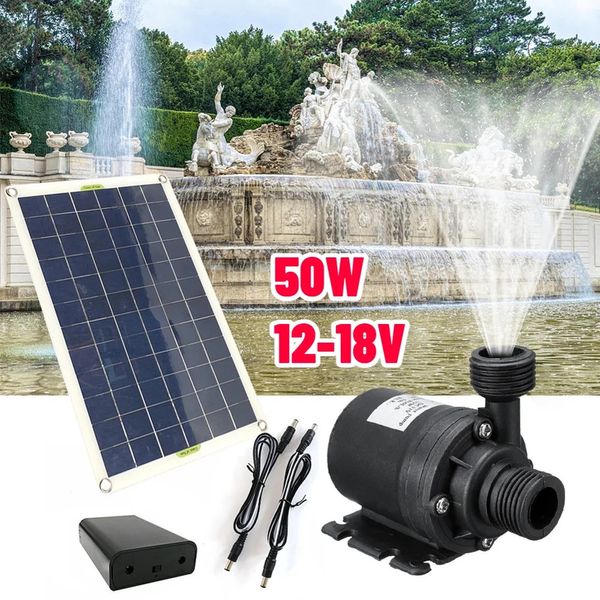 50w 800lh Solar Power Water Pump Set sommergibile per il giardino da giardino da bagno di uccelli decorazione di fontane 240506