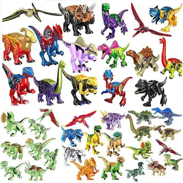 Outros brinquedos Dinosaur Jurassic World 3 Tyrannosaurus rex Bloco de construção meu animal brinquedos de imagem infantil