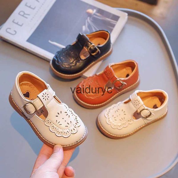Sneaker Baby Ldren Leather Shoes Model stagionale Brano Brown Boy Girl Baby Casual Beige Childrens alla moda H240506