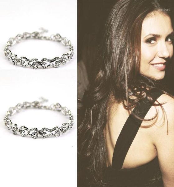 The Vampire Diaries Klaus Caroline Forbes Rhinestone Crystal Bow Shine Charm Bracelet Jewelry16785147