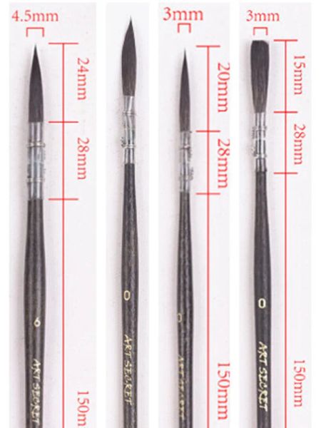 Brushes ArsEcret 688lrds 688r 688f Aquarela Gouache Desewing Brush Squirrel Hair Natural Wood Rod Arte