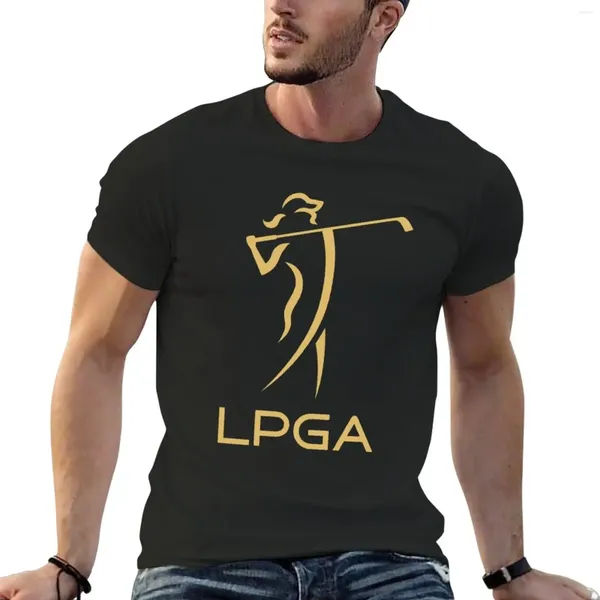 Herren Polos LPGA Gold Logo T-Shirt einfache koreanische Modes Jungen Animal Print Men T Shirt