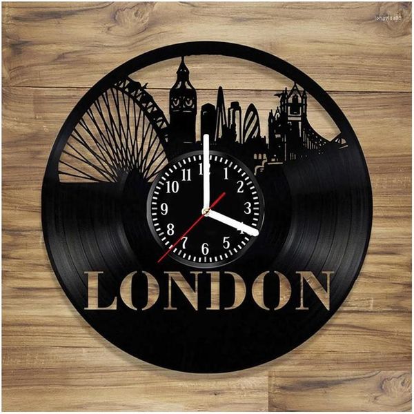 Relógios de parede Londres decoração de casa preta pendurada
