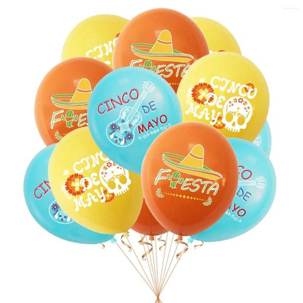 Decoração de festa 18pcs mexicano Fiesta balão 12 polegadas LATEX de guitarra de cacto para taco Cinco de Mayo Birthday Halloween