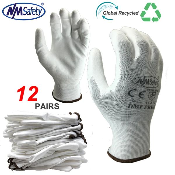 Guanti nmsafety 12 coppie anti statica in cotone pura di nylon guanto esd sicurezza elettrica industriali guanti da lavoro per uomini donne