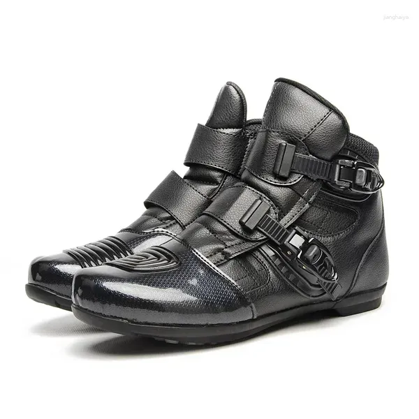 Sapatos de ciclismo Botas de motocicleta feminina masculina Motocross respirável Off-Road Racing Motorbike Riding Black Motor