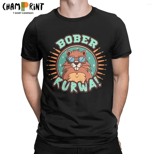 Herren-T-Shirts Männer T-Shirts BOBER Kurwa Beaver Lustige Neuheit Baumwoll-T-Shirt Kurzarm Crew Nacken Kleidung Grafik gedruckt gedruckt