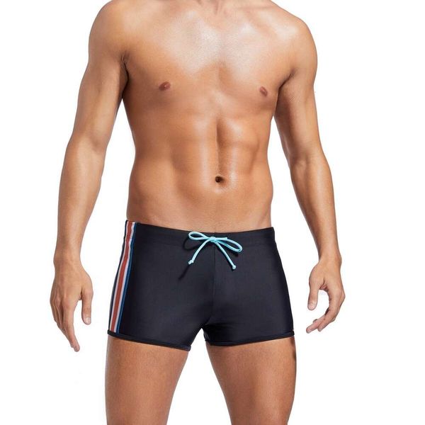Swimwear maschile 2024 Nuovi pantaloni da spiaggia ad angolo piatto decorativo arcobaleno