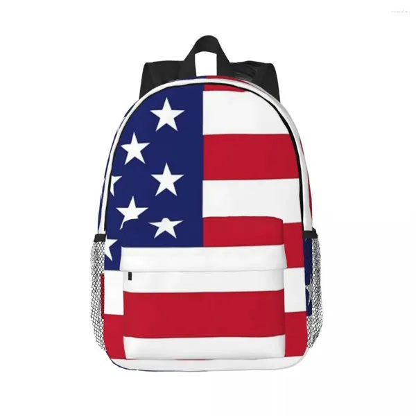 Backpack American Flag Mackpacks Meninos meninas bookbag moda de moda infantil bolsas escolares laptop rucksack saco de ombro de ombro grande capacidade