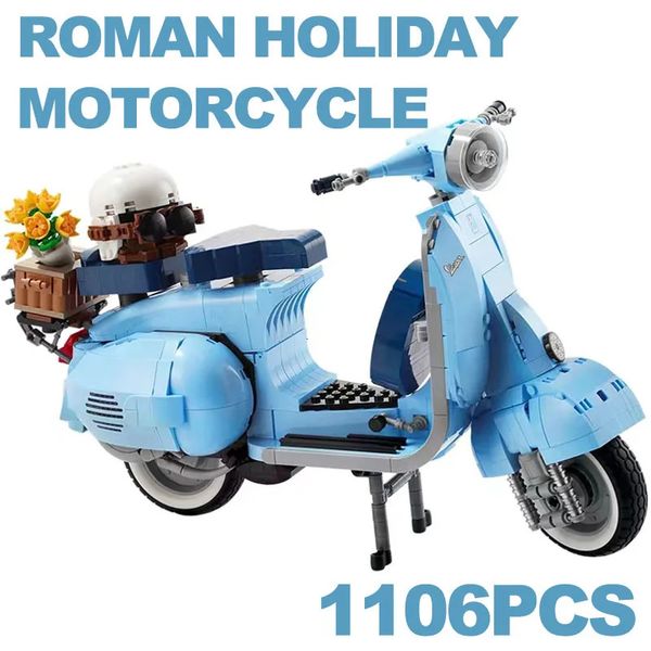 Технические римские строительные блоки Holida 125 10298 Знаменитый мотоцикл Сити Moto собрал модель кирпича Toy Kid для взрослого для подарка 240428