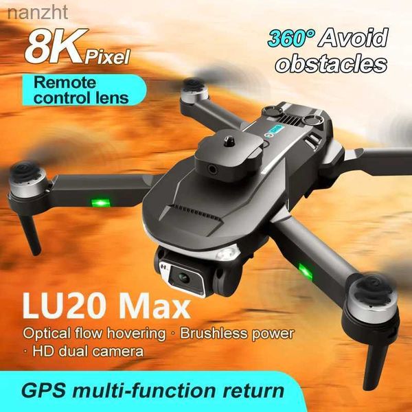 Дроны Lu20 Max G Mini Drone Camera 8k безмолвная HD Dual Camera 360 Обнаружение препятствий 5G Wi -Fi RC Drone Professional FPV Four Helicopters WX