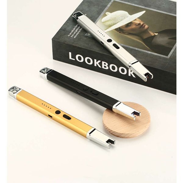 Wiederaufladbare USB -leichtere winddichte BBQ/Küche/Kerze Zigarettenbogen leichter Zigarette Hellere Sockel