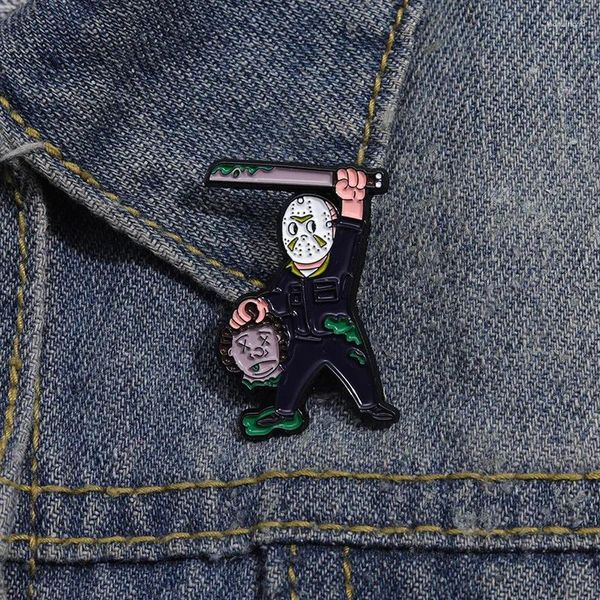 Broches pinos fofos estilo criativo de anime broche em roupas filme de terror crachado de emblema de metal crachás para roupas