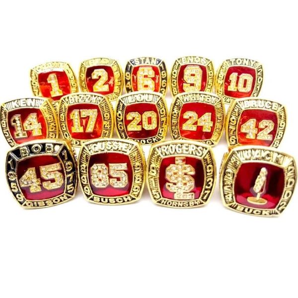 Einfacher Design -Legierungs -Champion Ring für Männer Cardinal Hall of Fame World Series 14 Sets 2625