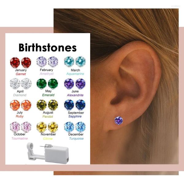 Orecchini per borchie 316 in acciaio inossidabile auricolare per piercing pistola push-back-back sust-back per baby e donne regalo 3-8 mm