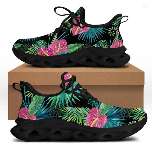 Повседневная обувь, где женский женский гавайский цветочный принт без скольжения.