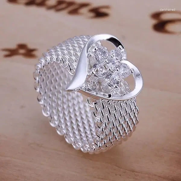 Кластерные кольца Прекрасное серебряное цвето