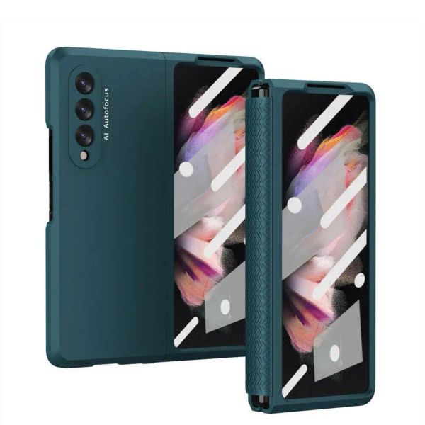 Messen per Samsung Galaxy Z Fold 3 2 Custodia a cerniera con vetro a schermo anteriore Copertina di protezione piena Protezione Full Plastic Case per Z Fold3 5G