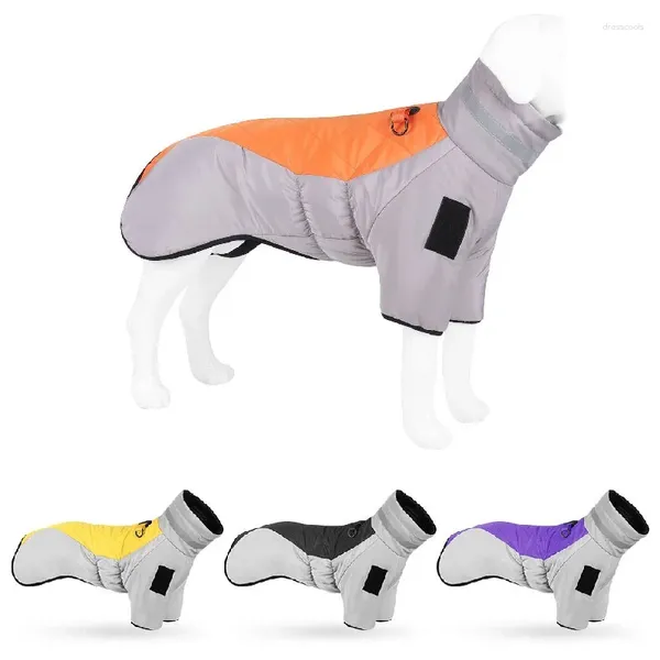 Abbigliamento per cani caldi autunno autunno cappotto invernale giacca riflettente riflettente collare alto animale domestico in basso addestramento da gioco all'aperto medio